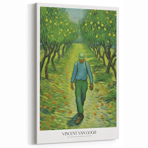 Vincent van Gogh Wall Art - Man Strolling Through Orchard Canvas Print