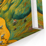 Van Gogh Art Prints - Pastoral Valley with Cattle Wall Art