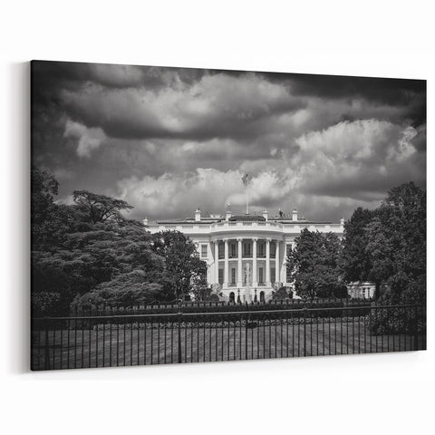 Black and White White House Wall Art – Iconic Washington DC Print