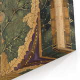 Botanical Leaf Art - Green and Gold Celestial Leaf Canvas Print