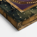 Botanical Leaf Art - Green and Gold Celestial Leaf Canvas Print