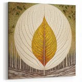 Golden Yellow Leaf Art Print - Nature-Inspired Botanical Wall Decor