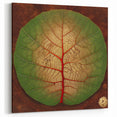 Vibrant Red Vein Leaf Art - Botanical Close-Up Nature Wall Decor Print