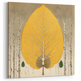 Golden Yellow Leaf Art - Birch Forest Botanical Leaf Photography Print