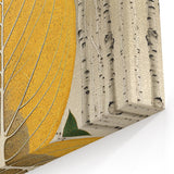 Golden Yellow Leaf Art - Birch Forest Botanical Leaf Photography Print