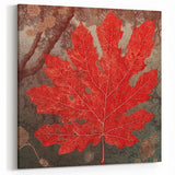 Fiery Red Maple Leaf Art - Autumn-Inspired Botanical Wall Decor Print