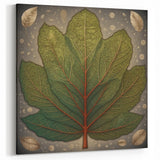 Intricate Green Leaf Art - Nature-Inspired Botanical Wall Decor Print
