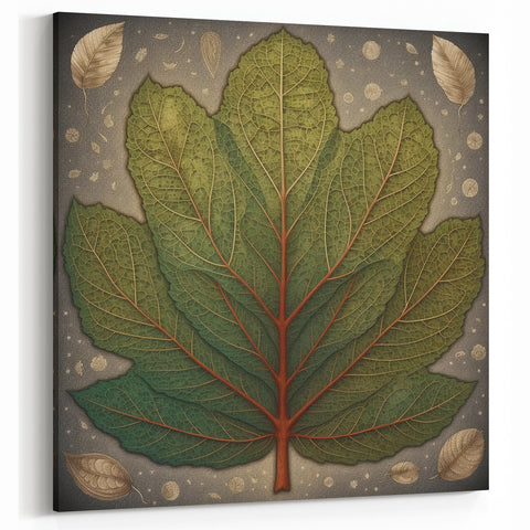 Intricate Green Leaf Art - Nature-Inspired Botanical Wall Decor Print