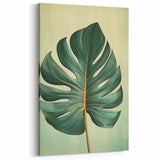 Monstera Leaf Art Print - Modern Botanical Wall Decor with Green Tones