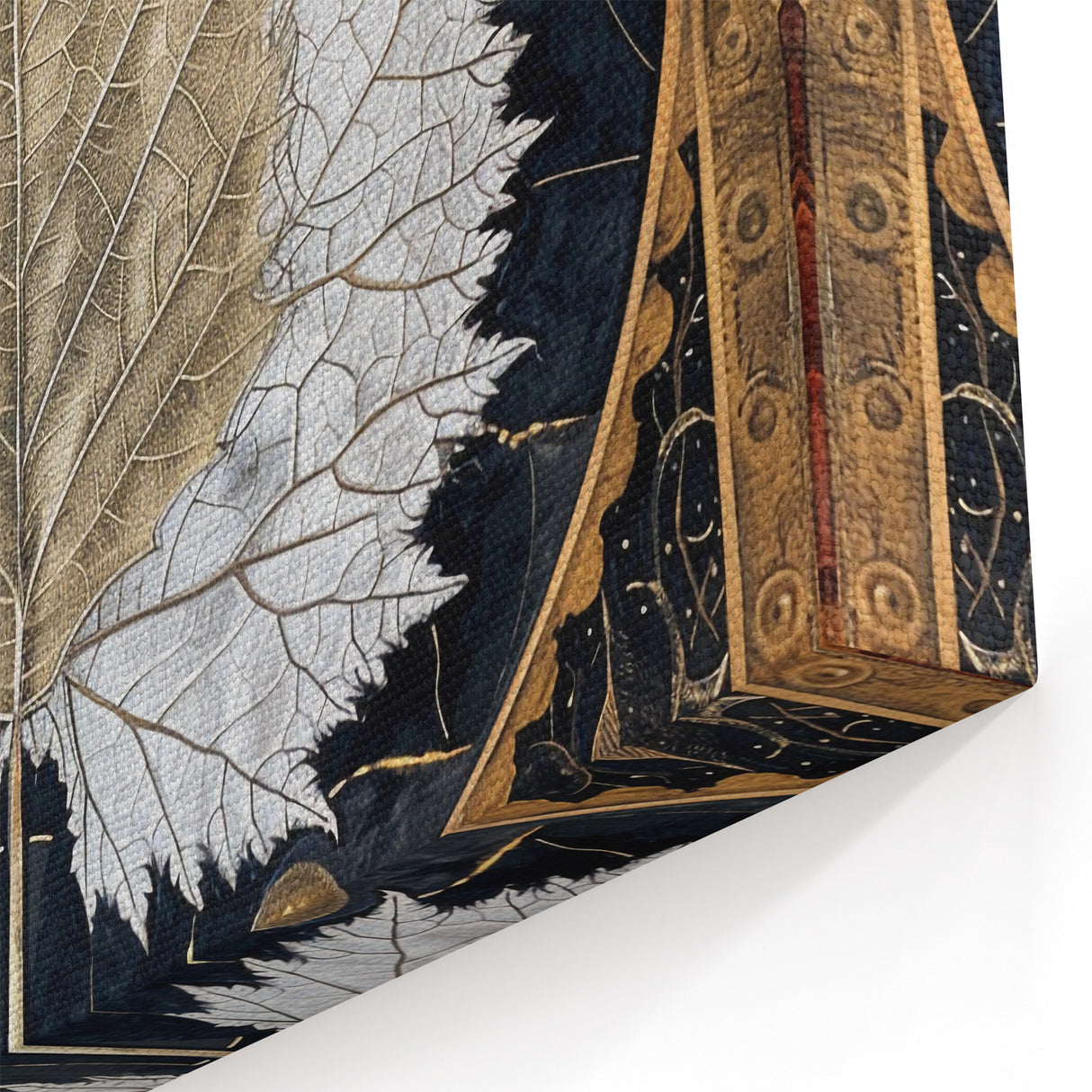 Golden Leaf Wall Art - Botanical Close-Up Leaf Photography Print