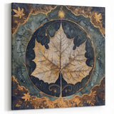 Golden Leaf Wall Art - Nature Close-Up Botanical Leaf Print Decor