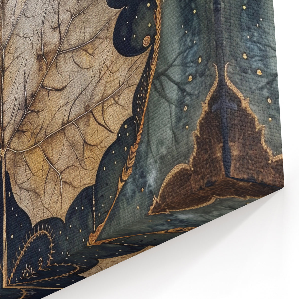 Golden Leaf Wall Art - Nature Close-Up Botanical Leaf Print Decor