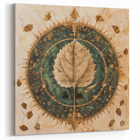 Botanical Leaf Art - Green Leaf Close-Up Wall Decor Print