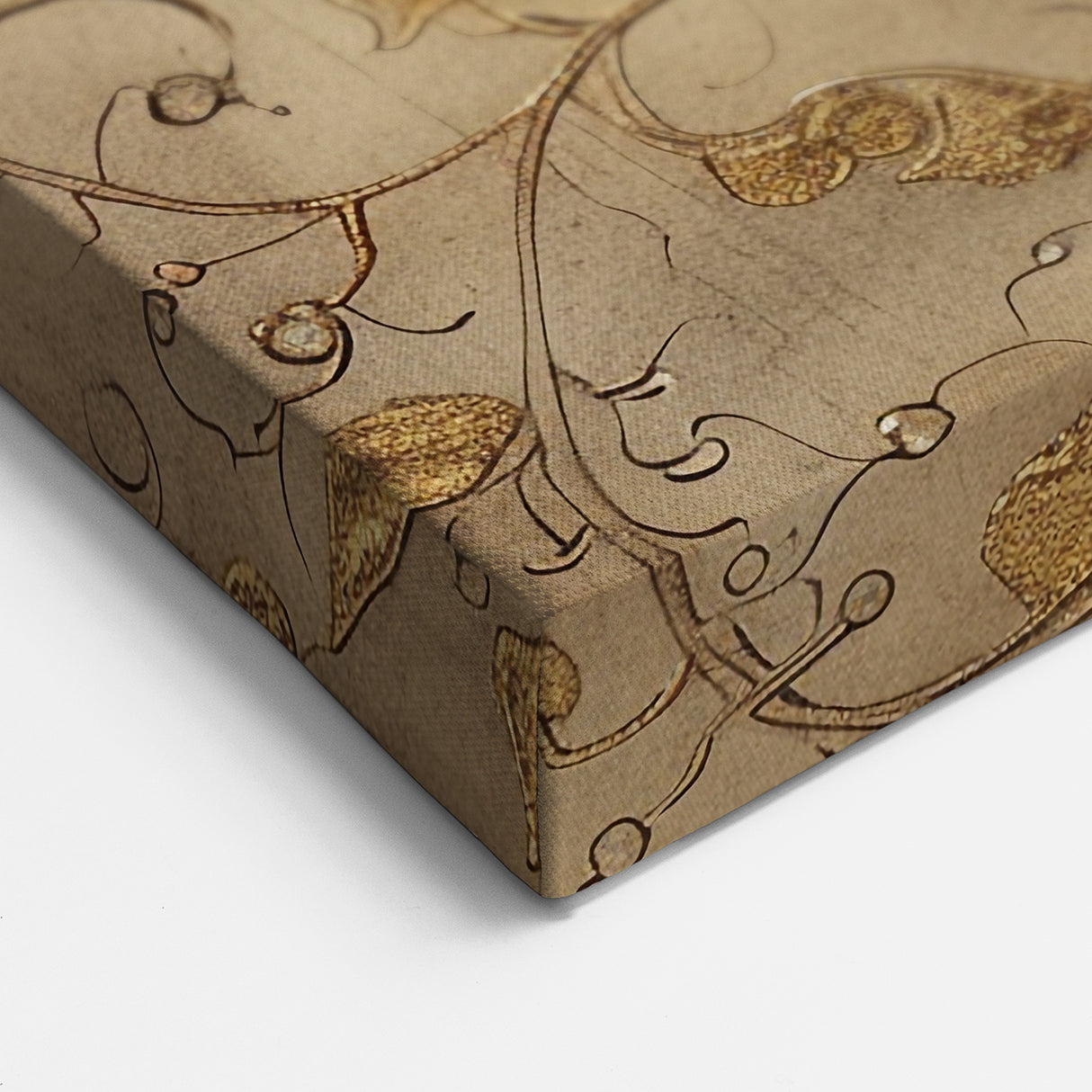 Botanical Leaf Art - Elegant Gold Veined Leaf Print for Home Decor