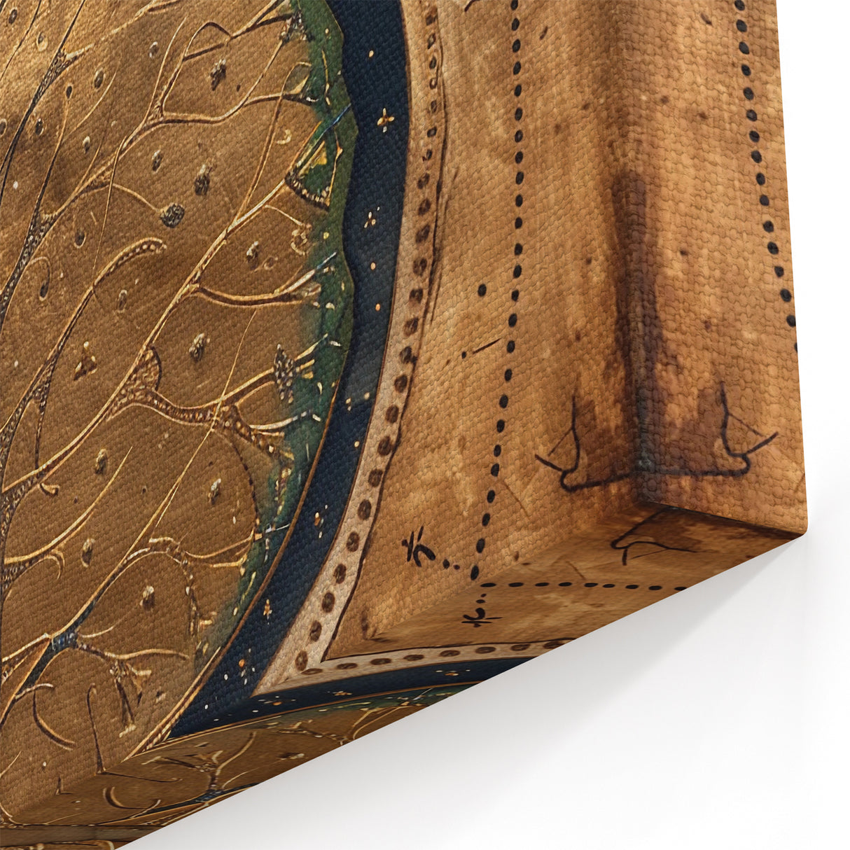 Leaf Canvas Prints - Mystical Golden Leaf Art with Celestial Details