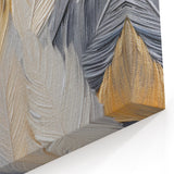 Elegant Feather Texture Wall Art – Soft Tones in Gold and Gray