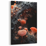 Nature Closeup Wall Art - Coral Pink Mushroom Macro Photography