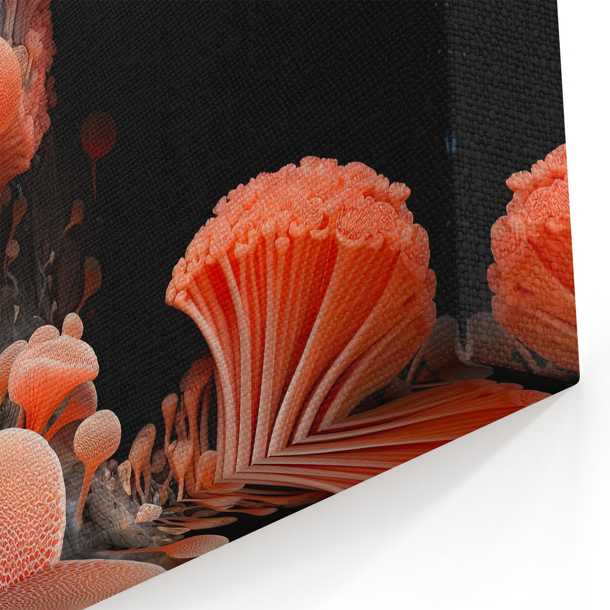 Nature Closeup Wall Art - Coral Pink Mushroom Macro Photography