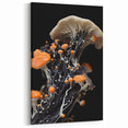 Insect Macro Photography Art - Cream and Orange Mushroom Wall Print