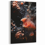 Floral Macro Wall Decor - Peach Coral Mushroom Nature Closeup Art