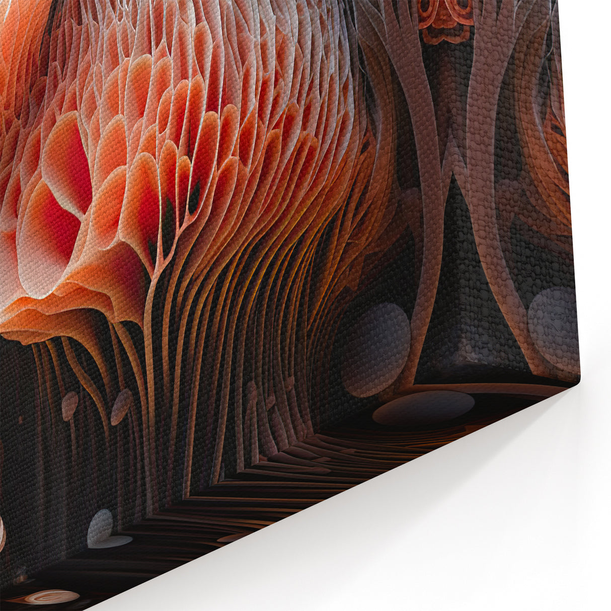 Floral Macro Wall Decor - Peach Coral Mushroom Nature Closeup Art