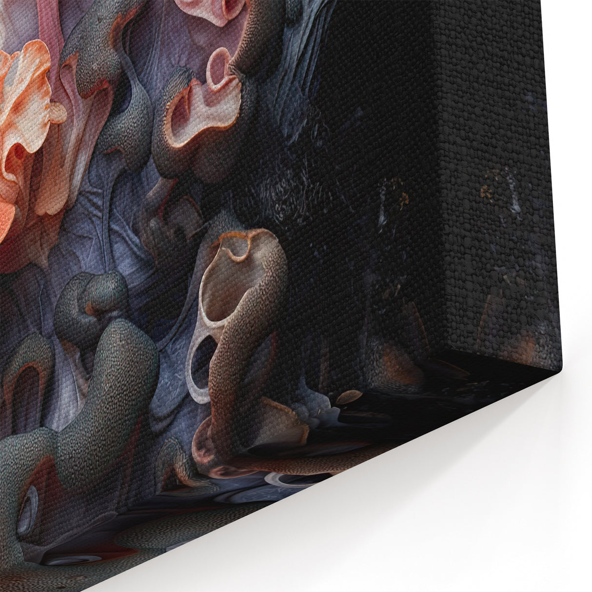 Floral Macro Photography Art - Pink and Peach Mushroom Wall Print