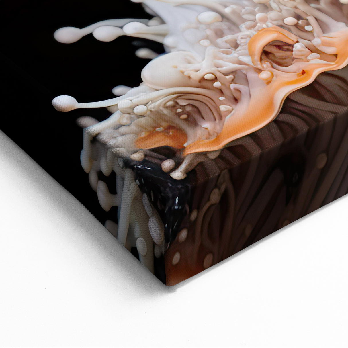 Wildlife Closeup Art Prints - Cream and Orange Mushroom Macro Design