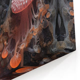 Insect Macro Photography Art - Coral and Pink Mushroom Wall Decor