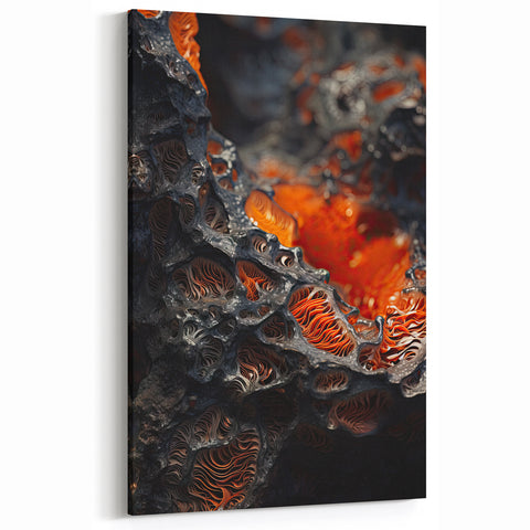 Botanical Closeup Art - Coral and Pink Mushroom Macro Photography Print