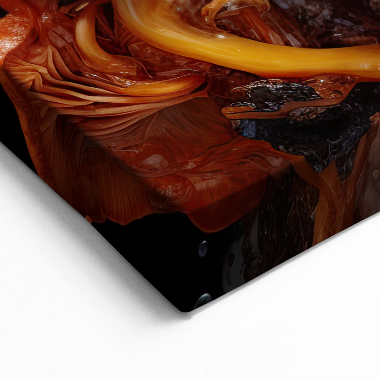 Wildlife Closeup Art Prints - Fiery Orange Mushroom Macro Photography