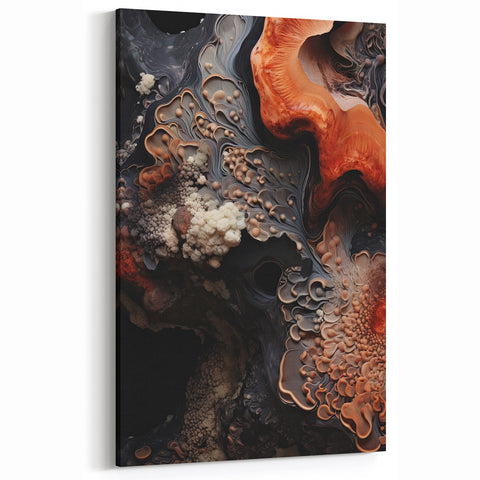 Nature Closeup Wall Art - Earthy Orange and Brown Textured Abstract Print