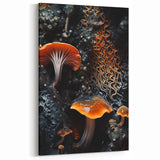 Macro Nature Wall Art - Amber and Orange Mushroom Closeup Photography