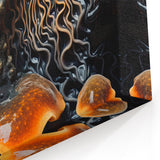Macro Nature Wall Art - Amber and Orange Mushroom Closeup Photography
