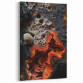 Abstract Nature Wall Art - Glowing Orange and White Macro Texture Print