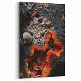 Abstract Nature Wall Art - Glowing Orange and White Macro Texture Print