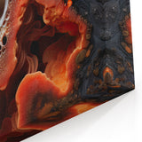 Abstract Nature Wall Art - Glowing Orange and White Macro Texture Print