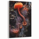 Floral Macro Wall Art - Vivid Orange Mushroom Closeup Photography