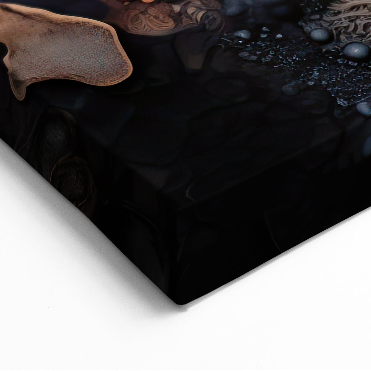 Abstract Nature Wall Art - Wavy Orange and Beige Macro Texture Print