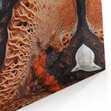 Abstract Nature Wall Art - Peach and Beige Gilled Macro Texture Print