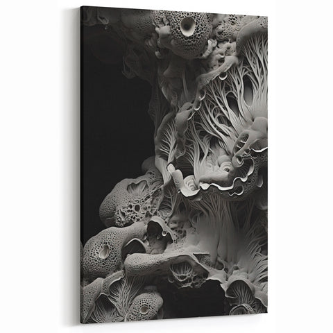 Monochrome Abstract Wall Art - Black and White Macro Texture Print