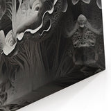 Monochrome Abstract Wall Art - Black and White Macro Texture Print