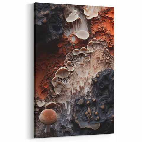 Mystical Mushroom Macro Art – Earthy Nature Closeup Wall Decor Print