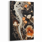 Fluid Mushroom Macro Art – Cream and Peach Abstract Nature Wall Decor