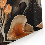 Fluid Mushroom Macro Art – Cream and Peach Abstract Nature Wall Decor