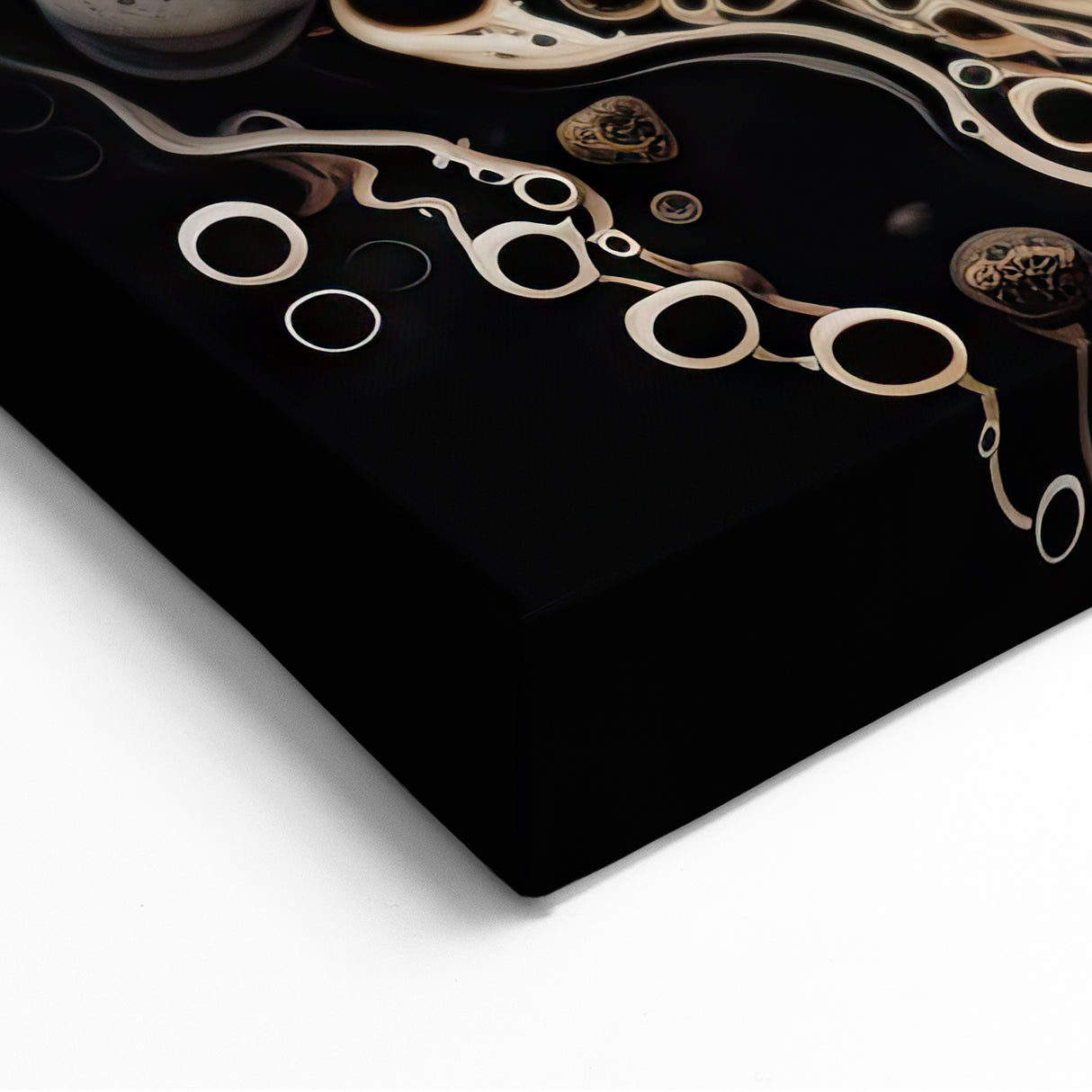 Fluid Mushroom Macro Art – Cream and Peach Abstract Nature Wall Decor