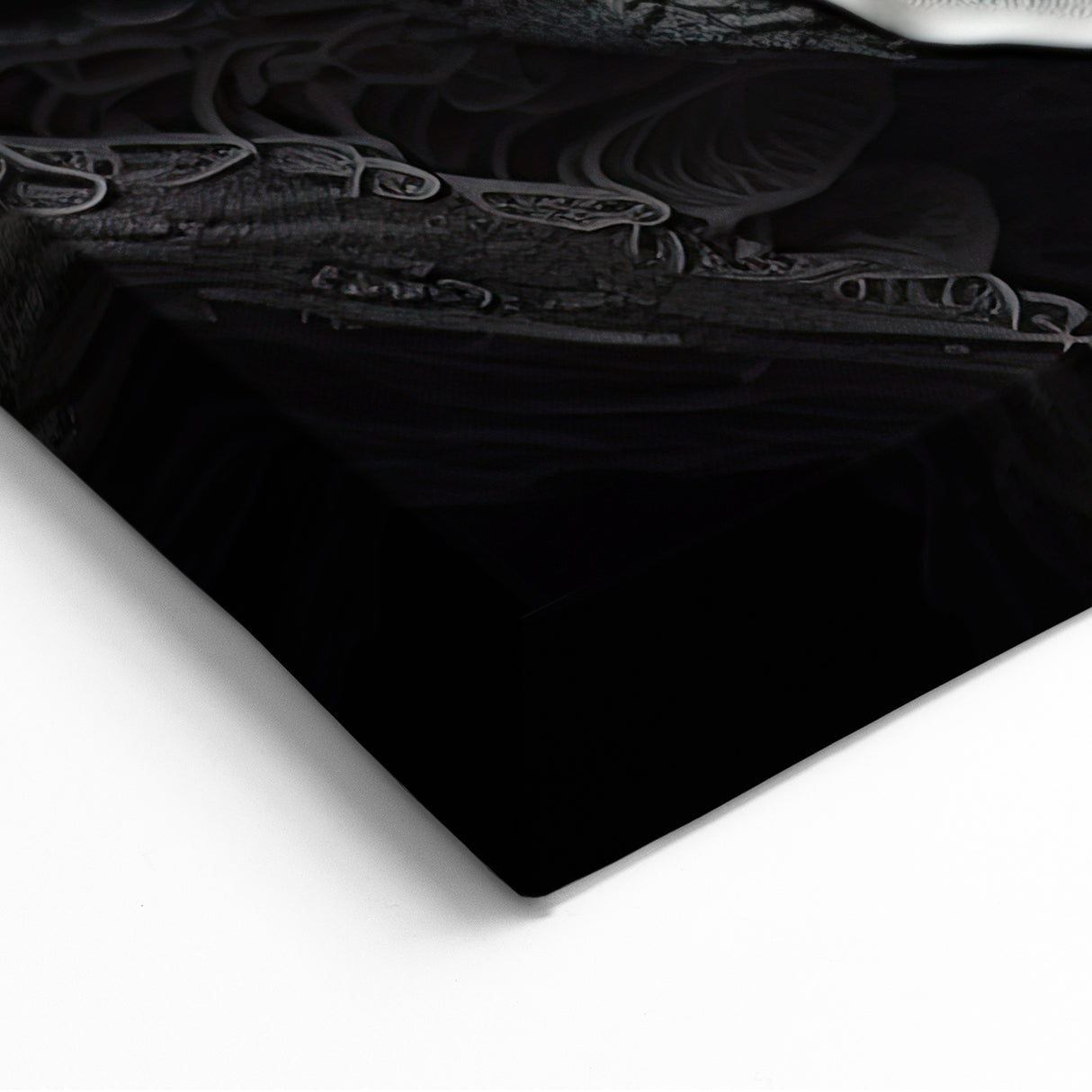 Elegant Monochrome Mushroom Art – Grayscale Nature Macro Wall Decor