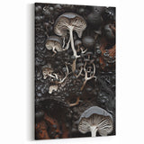 Moody Mushroom Macro Art – Dark Textured Nature Wall Decor Print