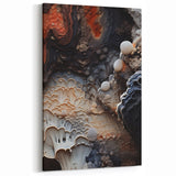 Layered Fungi Macro Art – Earthy and Textured Nature Wall Decor Print