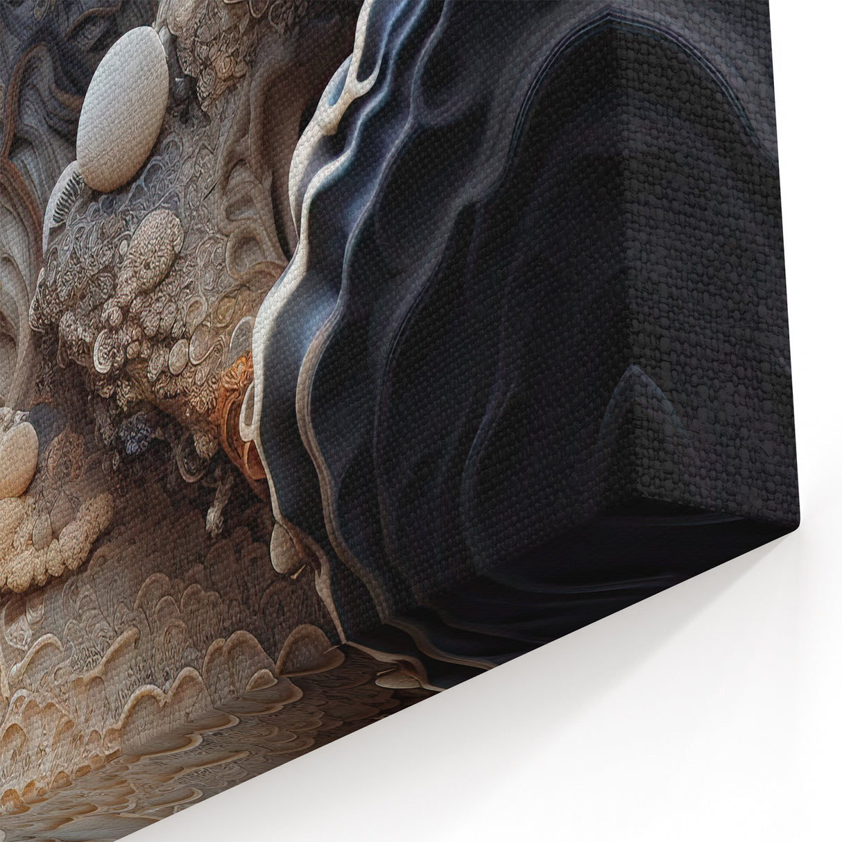 Layered Fungi Macro Art – Earthy and Textured Nature Wall Decor Print