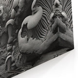 Monochrome Fungi Macro Art – Elegant Grayscale Nature Wall Decor Print